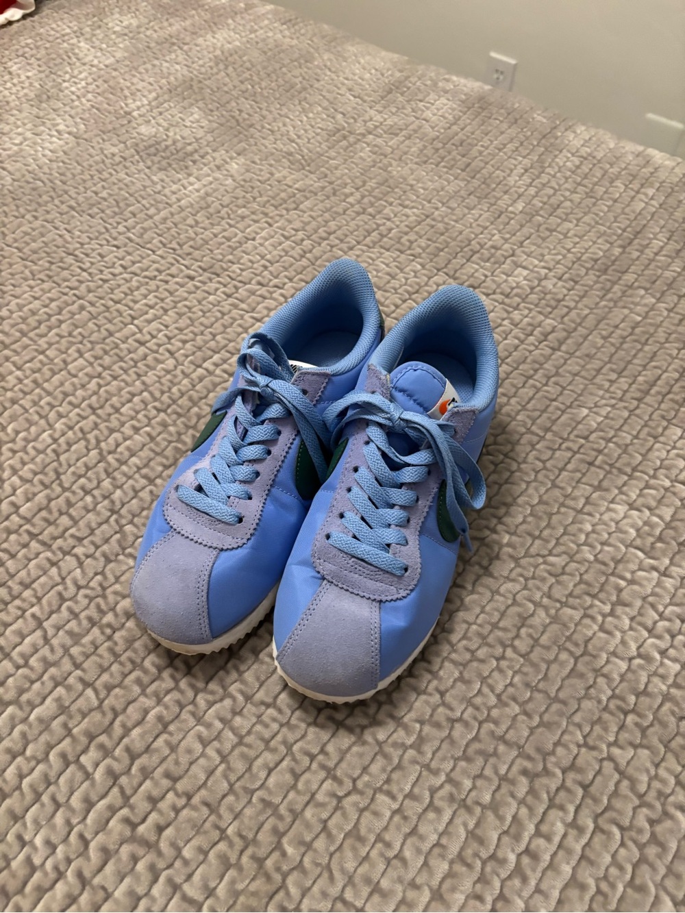 Nike Cortez Light Blue with dark green swish. Size 7.5